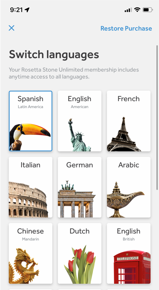 Rosetta stone online english english